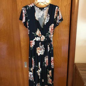 Irene Faux Wrap Brushed Knit Maxi Dress